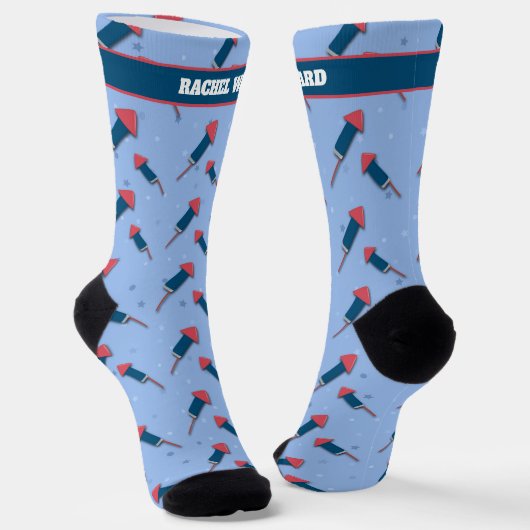 4. Juli Rote und Blaue Socken (Gewinkelt)