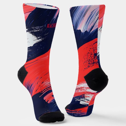 4. Juli Rote und Blaue Socken (Gewinkelt)