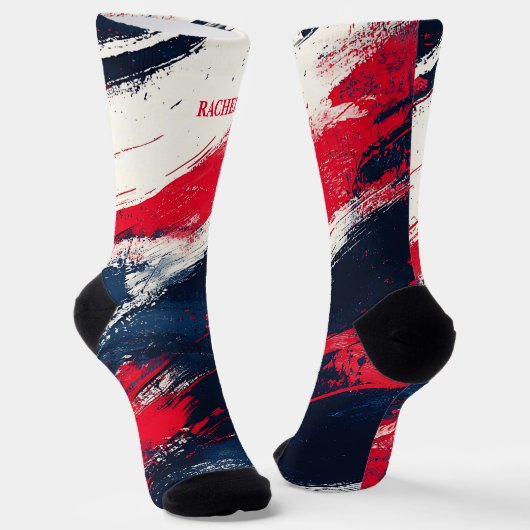 4. Juli Rote und Blaue Socken (Gewinkelt)