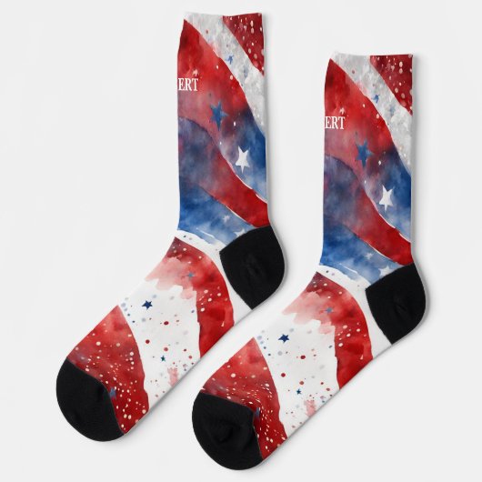 4. Juli Rote und Blaue Socken (Linkes Detail)