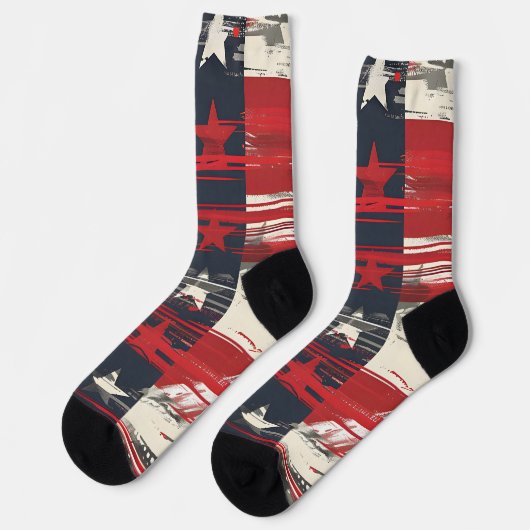 4. Juli Rote und Blaue Socken (Linkes Detail)