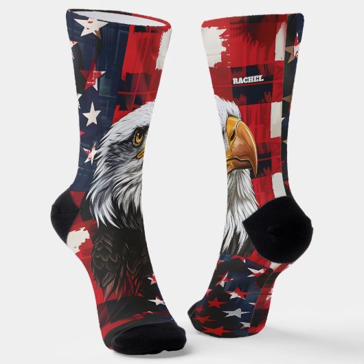 4. Juli Rote und Blaue Socken (Gewinkelt)