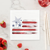 4. Juli, rote, weiße, blaue, quadratische Papierse Serviette (Beispiel)