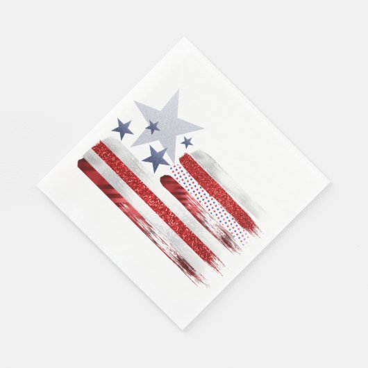 4. Juli, rote, weiße, blaue, quadratische Papierse Serviette (Ecke)