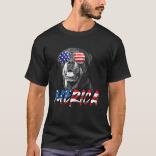 4. Juli Rottweiler Merica American Flag Patrio T-Shirt
