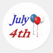 4. Juli Runder Aufkleber (Vorderseite)