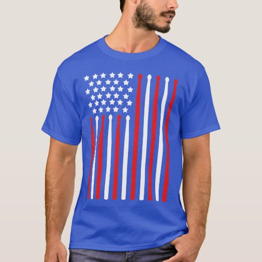 4. Juli S Flagge Perkussionsinstrument Dummer fr T-Shirt (Vorderseite)
