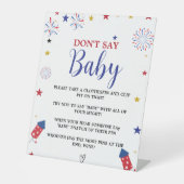 4. Juli sagen nicht Babydusche Sockelschild (Vorderseite)