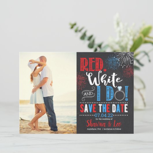 4. Juli Save the Date (Stehend Vorderseite)