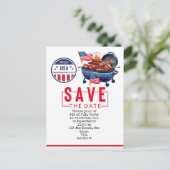 4. Juli Save the Date Unabhängigkeitstag Party Postkarte (Stehend Vorderseite)