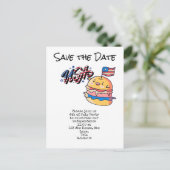 4. Juli Save the Date Unabhängigkeitstag Party Postkarte (Stehend Vorderseite)