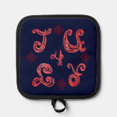 4. Juli Schaumstoff Schriftart Pot Holder Topflappen (Vorderseite)