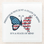 4. Juli Schmetterling Glasuntersetzer (Vorderseite)