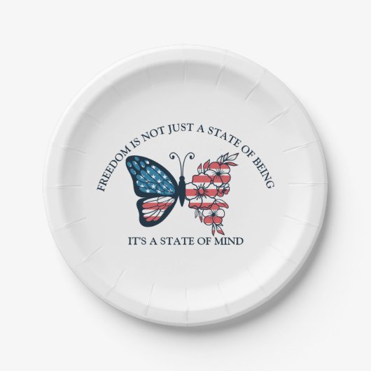 4. Juli Schmetterling Pappteller (Vorderseite)