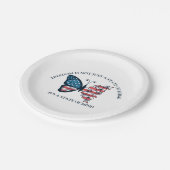 4. Juli Schmetterling Pappteller (Schrägansicht)