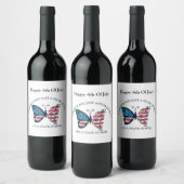 4. Juli Schmetterling Weinetikett (Flaschen)
