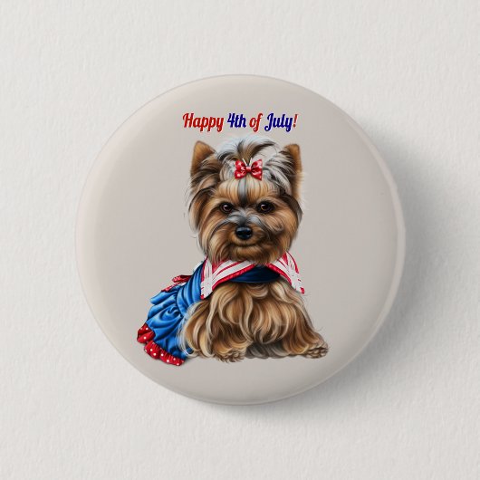 4. Juli Schnauzer Welpe Button (Vorderseite)