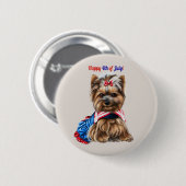 4. Juli Schnauzer Welpe Button (Vorne & Hinten)