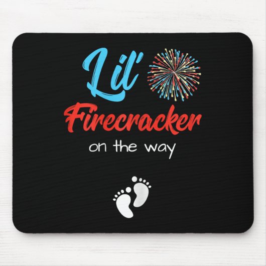 4. Juli Schwangerschaft Shirt Lil' Firecracker auf Mousepad (Vorne)