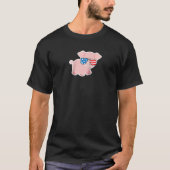 4. Juli Schweine Schwein Funny American Flag USA V T-Shirt (Vorderseite)