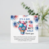 4. Juli sein a Junge Dankeskarte (Stehend Vorderseite)