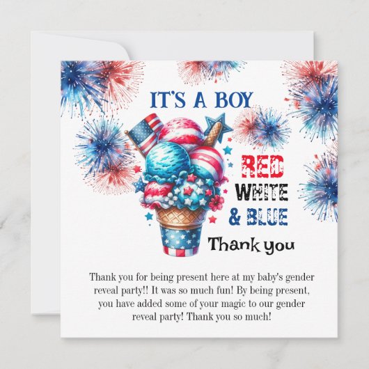 4. Juli sein a Junge Dankeskarte (Vorderseite)