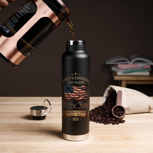 4. Juli Semiquincentennial 1776-2026 Trinkflasche (Kaffee (gedreht))