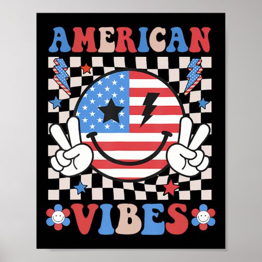 4. Juli Shirt Damen Männer Kinder Amerikanisches M Poster (Vorne)
