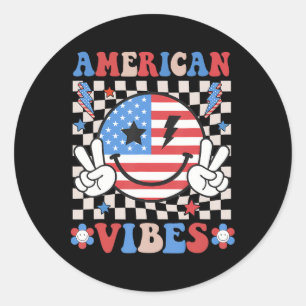 4. Juli Shirt Damen Männer Kinder Amerikanisches M Runder Aufkleber