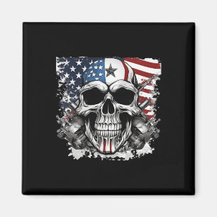 4. Juli Shirt für Frauen Männer Rocker American Fl Magnet