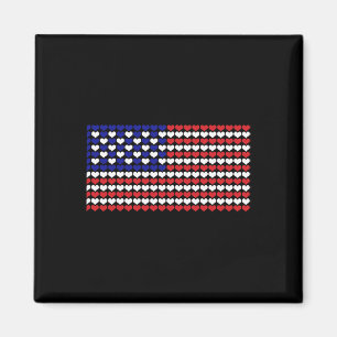 4. Juli-Shirt Herz Wir Amerikanische Flagge Kinder Magnet