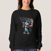 4. Juli Shirt Meowica American Flag Cat (Vorderseite)