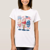 4. Juli Shirt mit Eiscreme und -flagge (Vorderseite)