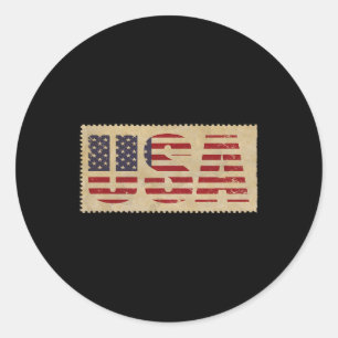 4. Juli Shirt USA Flagge Vereinigte Staaten unabhä Runder Aufkleber
