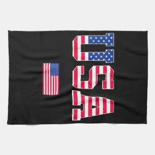 4. Juli Shirt USA Patriotic US American Flag W Geschirrtuch