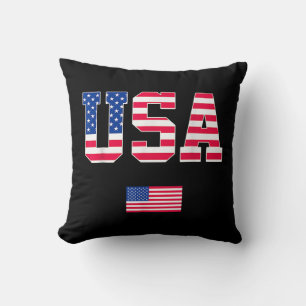 4. Juli Shirt USA Patriotic US American Flag W Kissen