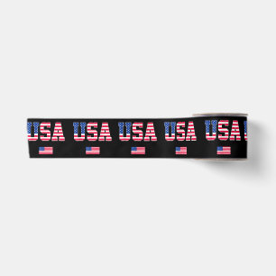 4. Juli Shirt USA Patriotic US American Flag W Satinband