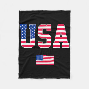 4. Juli-Shirt USA Patriotisch Us Amerikanische Fla Fleecedecke