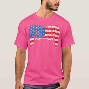 4. Juli Shirt Video Game Gamer USA Flag Kids B