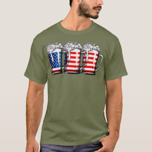 4. Juli Shirts für Men Beer American Flag
