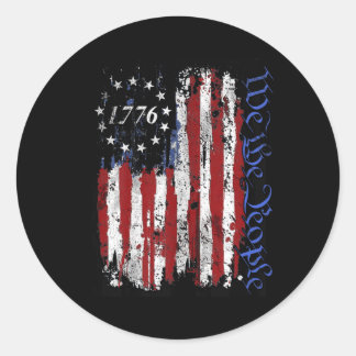 4. Juli Shirts Wir Menschen 1776 USA Flag Jet Runder Aufkleber