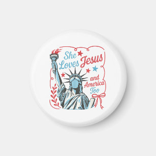 4. Juli Sie liebt Jesus und Amerika auch Christus Magnet