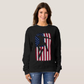 4. Juli Skateboard Patriotic American Flag Ska Sweatshirt (Vorne ganz)
