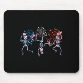 4. Juli Skeletons Tanz Feuerwerke Patriotische Fra Mousepad (Vorne)