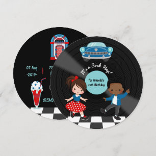 4. Juli Sock Hop Party Einladung