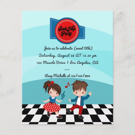 4. Juli Sock Hop Party Flyer (Vorne)