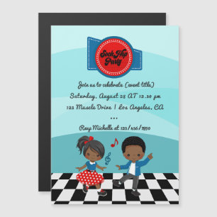 4. Juli Sock-Hop-Party Magneteinladung