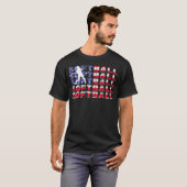 4. Juli Softball American Flag Patriotic T-Shirt (Vorne ganz)