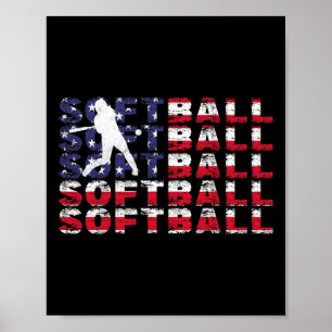 4. Juli Softll Amerikanische Flagge Vintage Patrio Poster