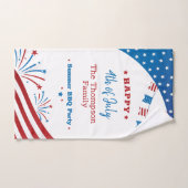 4. Juli Sommer Party Red White Blue Patriotic Handtuch (Handtuch)